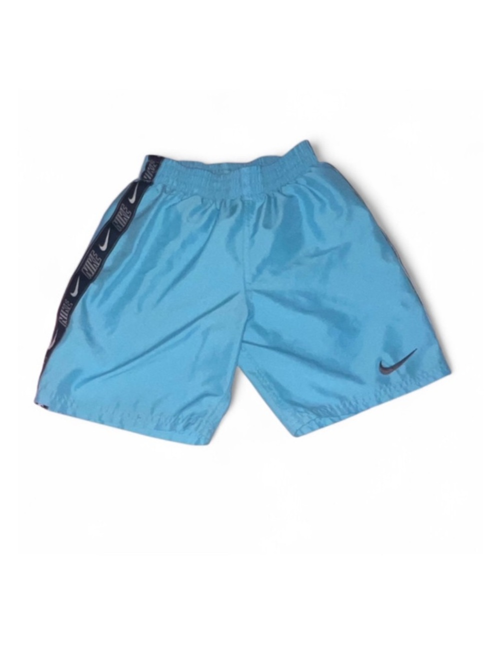 Nike boys swim trunks size 7 blue with black stripe